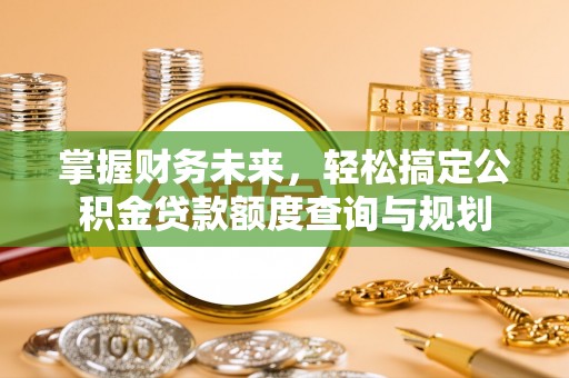 中坜掌握财务未来，轻松搞定公积金贷款额度查询与规划