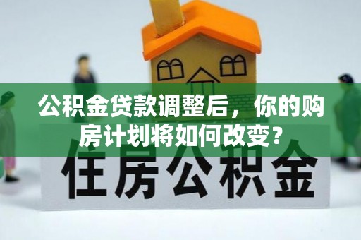 中坜公积金贷款调整后，你的购房计划将如何改变？