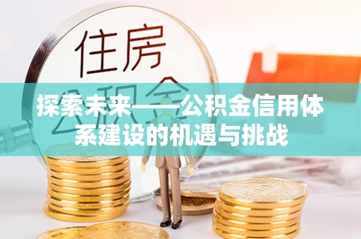 中坜探索未来——公积金信用体系建设的机遇与挑战